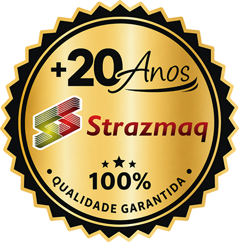 Selo 20 anos de indústria Strazmaq