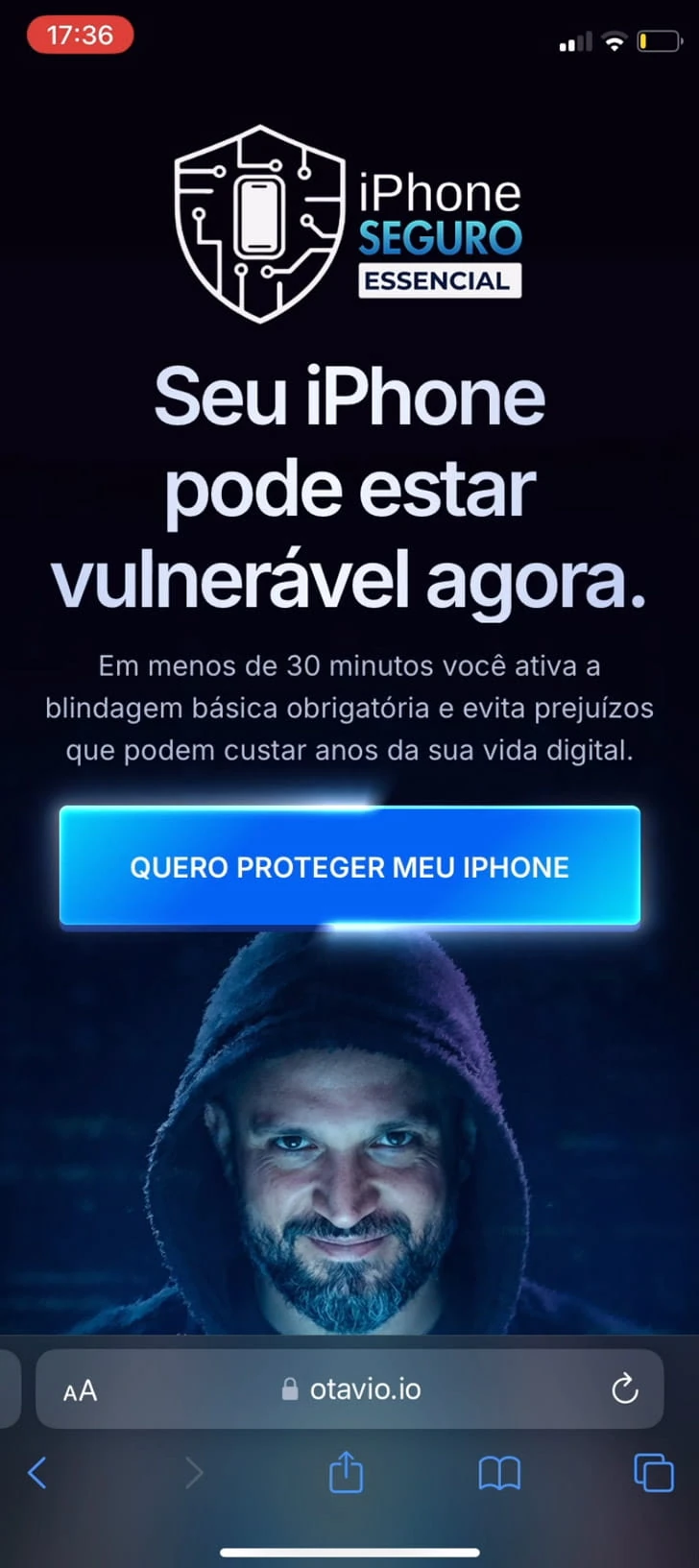 Frame de vídeo promocional de landing page desenvolvida por Lukka Designer