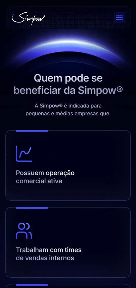 Projeto Simpow com landing page de alta performance