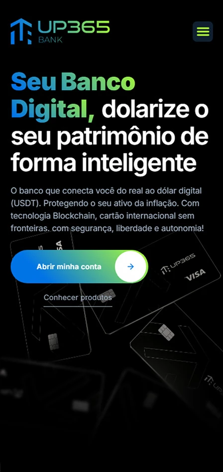 Landing page Upbank com design focado em conversão